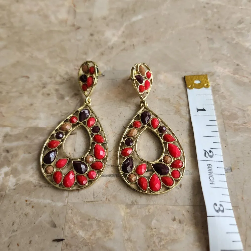 Stony Door Knocker Multi-Colored Fashion Earrings